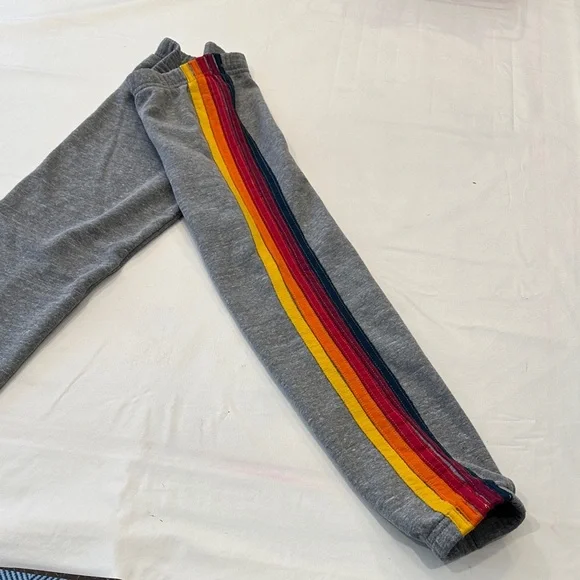 Aviator Nations kids Gray Joggers with Stripes. Practically new!! - Picture 2 of 5
